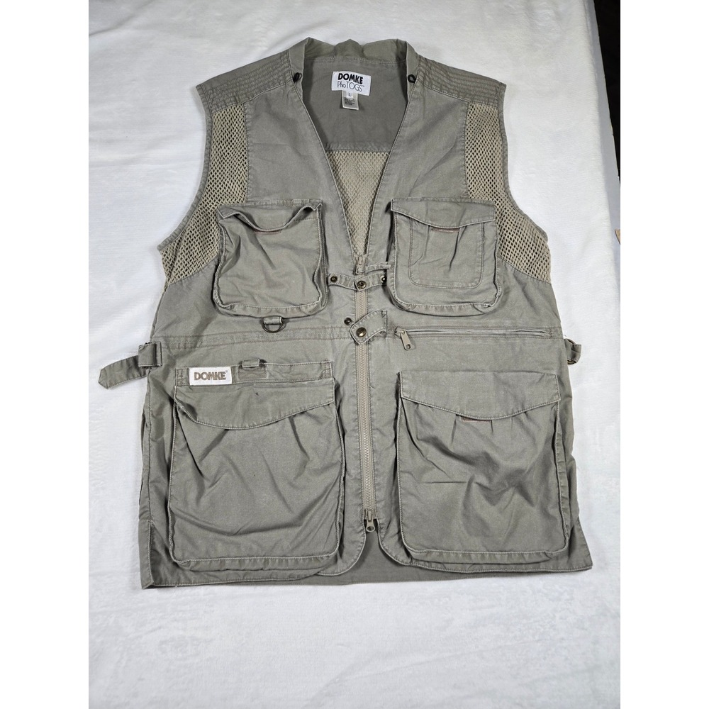 Domke PhoTOGS Large Olive Green Cotton Multi Pocket Photographer Utility Vest
